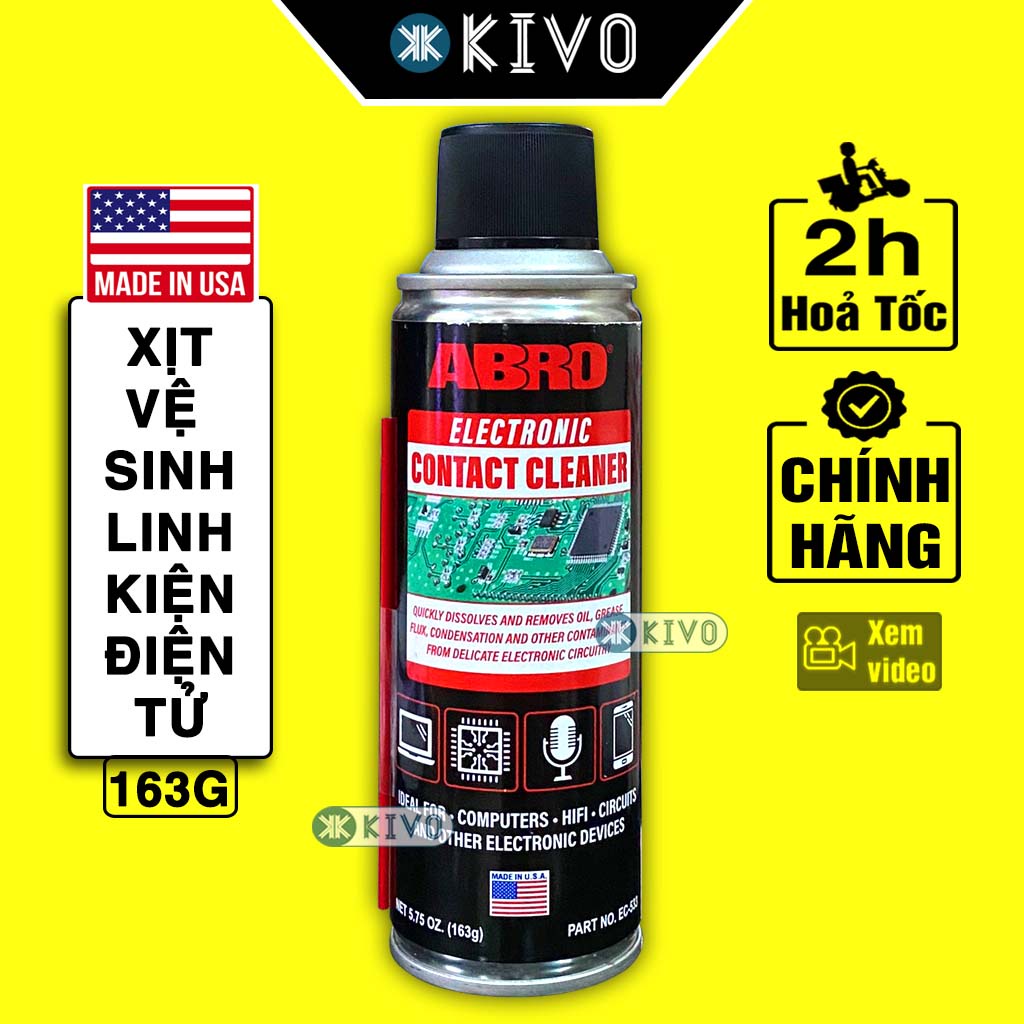 Chai Xịt Vệ Sinh Bo Mạch Điện Abro Electronic EC-533 163g Mỹ - Tẩy Gỉ sét/ Vệ Sinh Mạch Điện Kivo