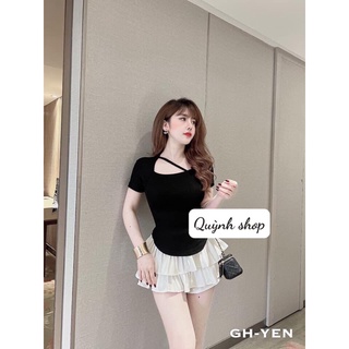 Áo thun phối dây cổ siêu xinh