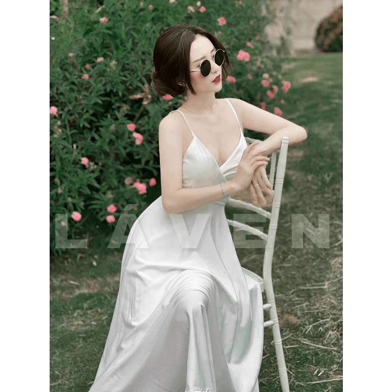 Đầm 2 Dây Hở Lưng Dáng Dài Chất Phi Lụa Nhẹ Mặc Đẹp Tôn Dáng [NEW UNISEX]