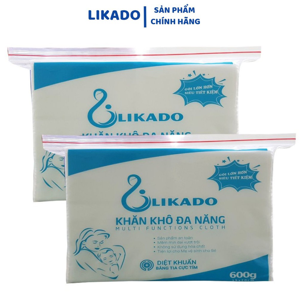 [LIKADO] Khăn khô đa năng Likado 600g kích thước (15*20cm) 550 tờ/gói ( SP003042 )(2 gói)