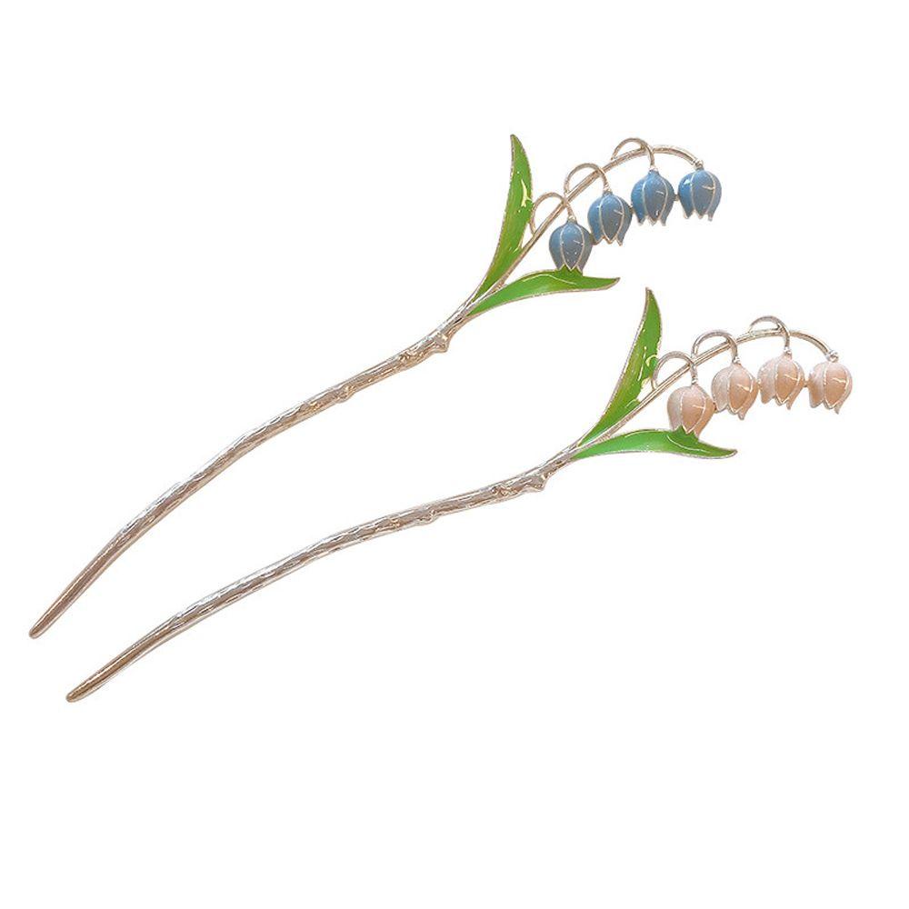 FORBETTER Trâm Cài Tóc Hình Hoa Tulip Phong Cách Trung Hoa Cổ Điển Cho Nữ