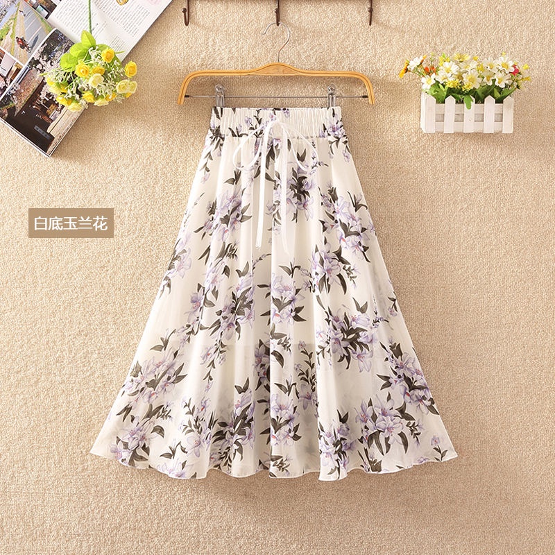 Chân Váy Voan Dáng Chữ a Lưng Cao In Họa Tiết Hoa Nhí Xinh Xắn Thời Trang Mùa Hè Mới Cho Nữ 2022