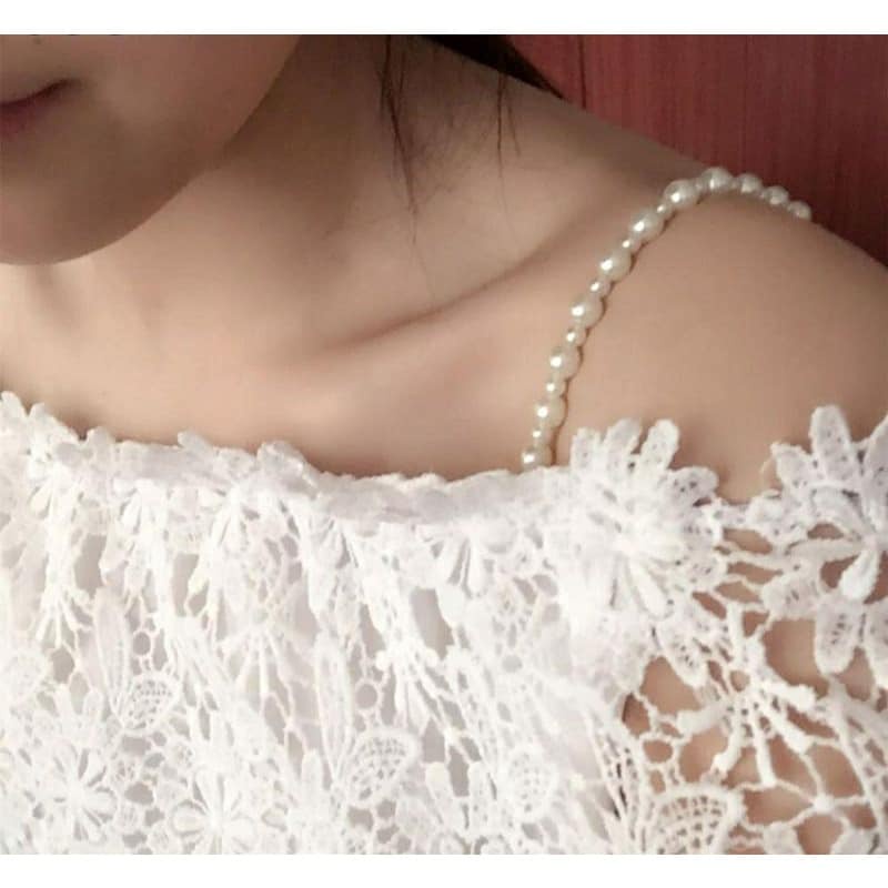 Dây áo ngực ngọc trai giả handmade thời trang