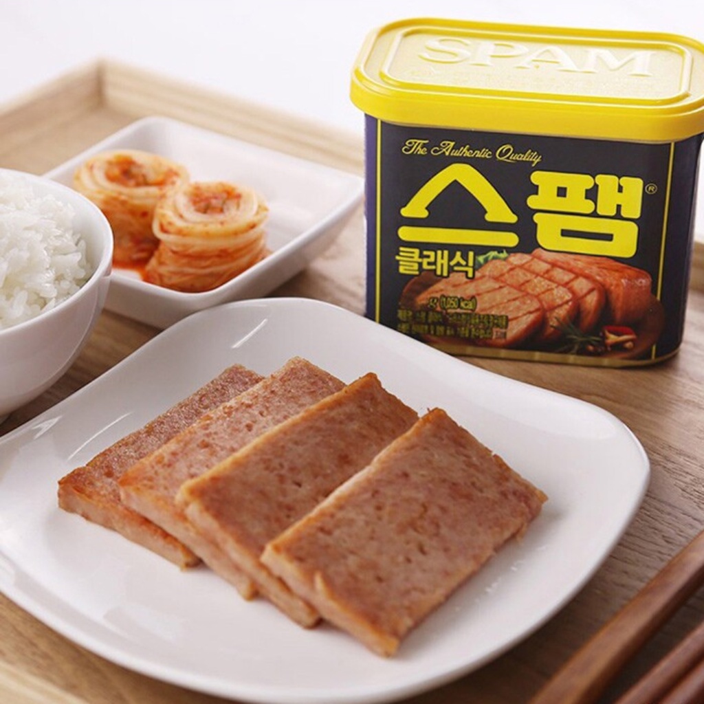 Thịt hộp Spam Classic &amp; Mild CJ Hàn Quốc 200g, 340g