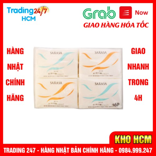 [Hỏa tốc HCM] SET 16 GÓI KHĂN GIẤY KHÔ BỎ TÚI CAO CẤP SARASA NỘI ĐỊA NHẬT BẢN