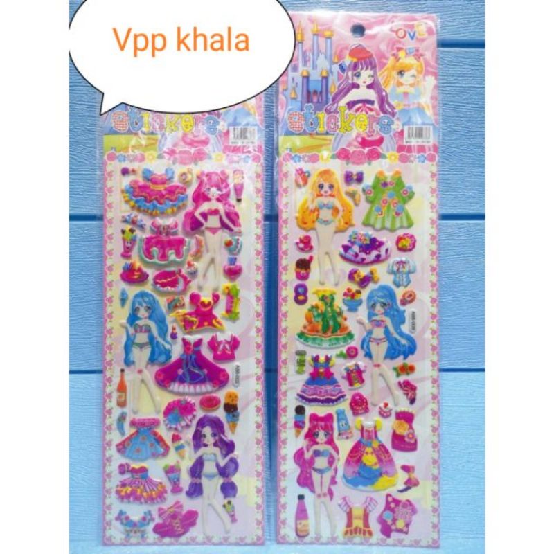 Hình dán thấy đồ búp bê cho bé