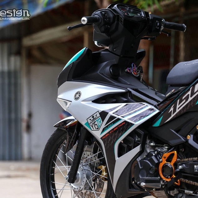 Tem Rời Ex 150 Y15ZR Xe Bạc Đen - Tem 3 Lớp - Tặng Logo - New V15