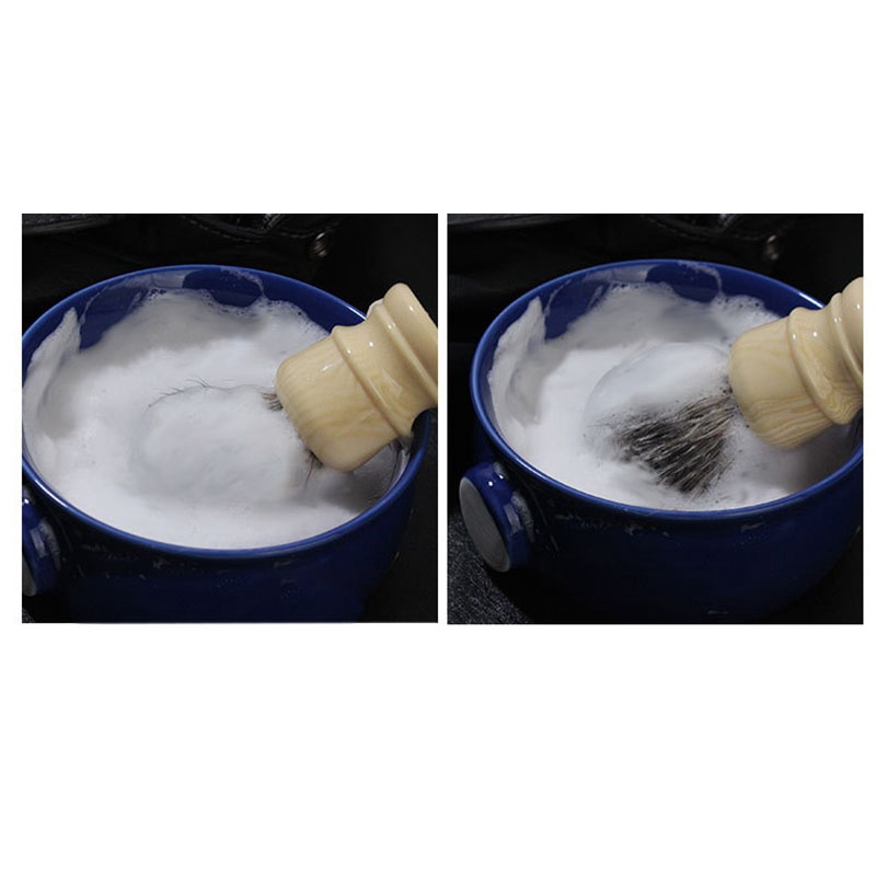 [Hàng mới về] Cốc gốm đựng bọt cạo râu miệng rộng màu xanh hoàng gia cho nam