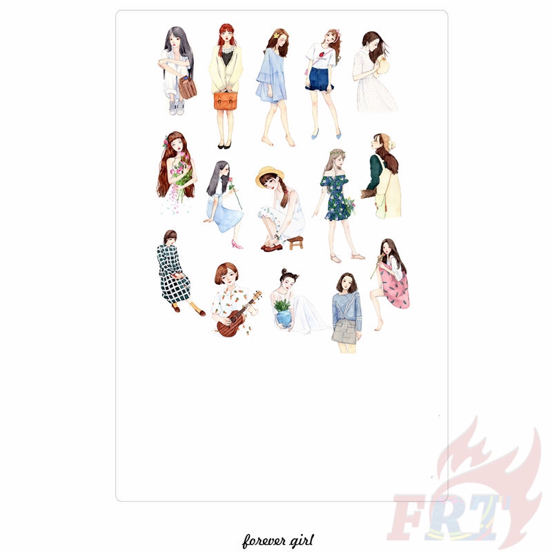 ❀ Forest Girl Diary Manual Stickers ❀ 15Pcs/set DIY Fashion Album Scrapbooks Decor Stickers