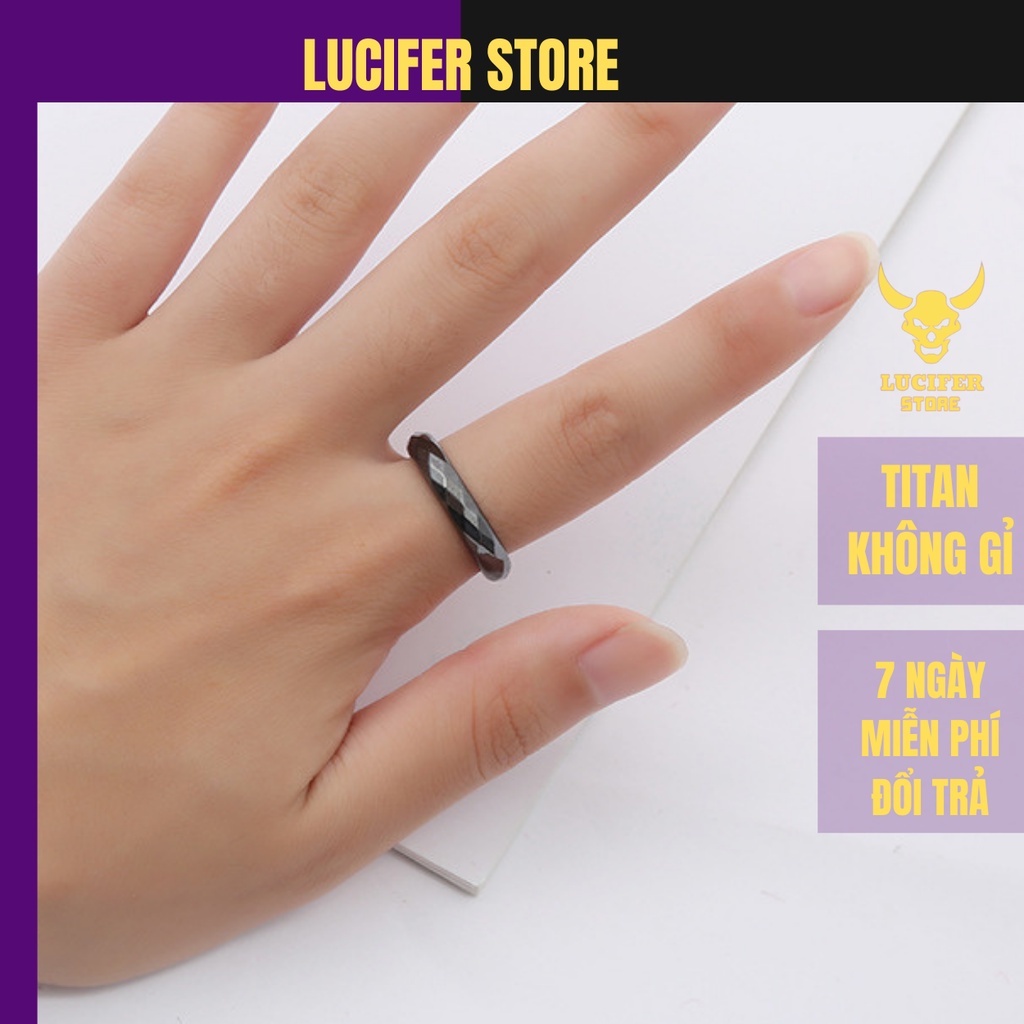 Nhẫn Nam Bạc Trơn Đẹp Cá Tính Unisex HipHop Basic Ngầu  4T Ring Lucifer Store Nhẫn Titan Không Gỉ - Nhẫn 4T