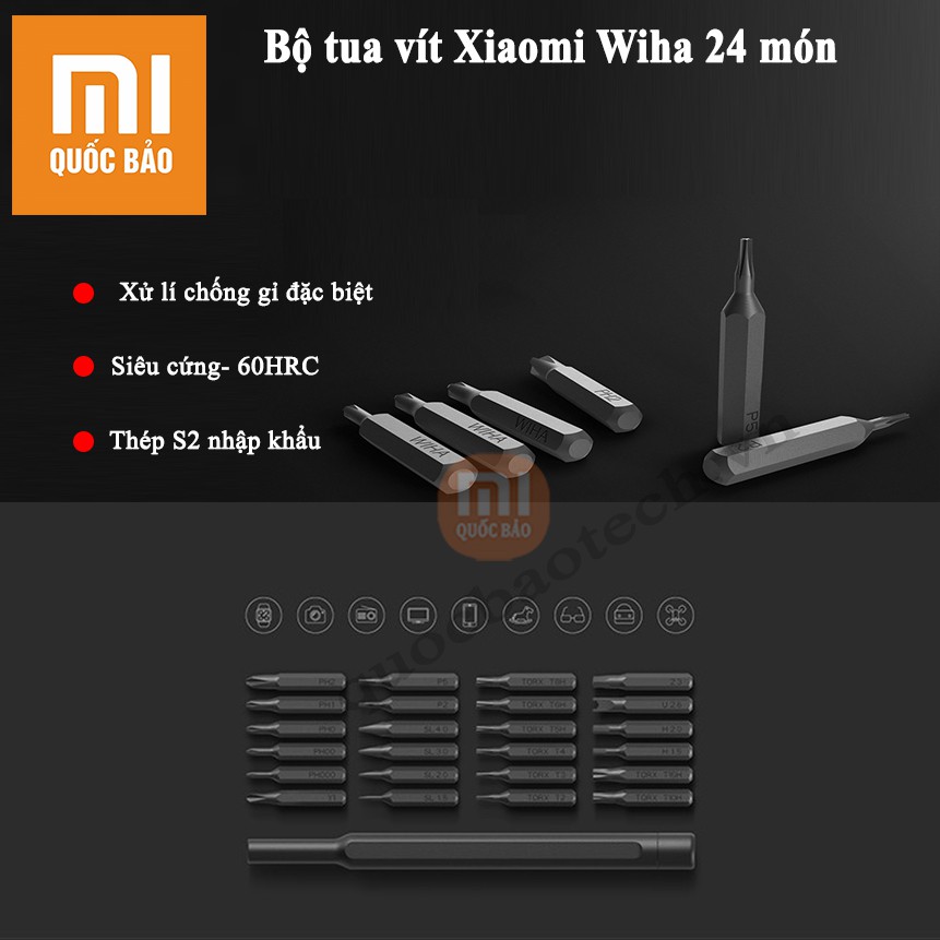 Bộ tua vít Xiaomi Mijia Wiha 24 món- Nhỏ gọn, Bền bỉ, tiện lợi