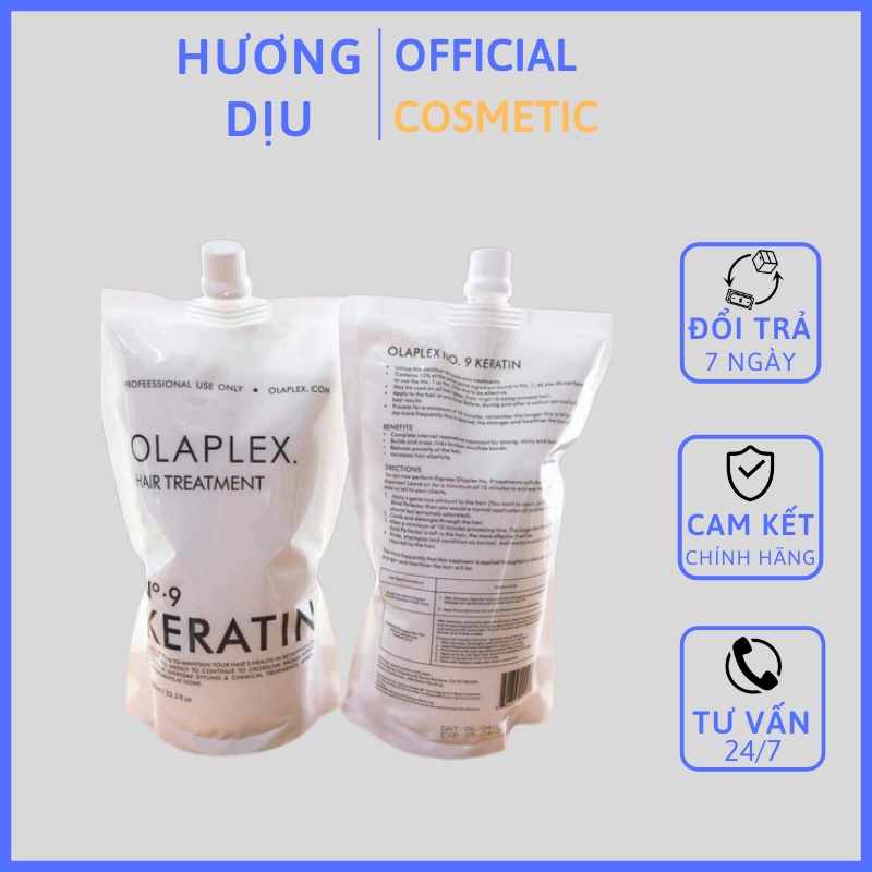 Hấp Phục Hồi Tóc Hư Tổn Nặng Keratin OLAPLEX NO.9 siêu mềm mượt phục hồi tóc khô xơ hư tổn