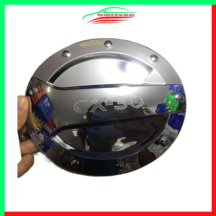 Ốp nắp xăng Mazda CX-30 CX30 mạ crom bảo vệ chống trầy trang trí ô tô