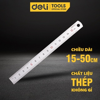 Thước Kẻ Thép Deli Cao Cấp - Kích Thước 15cm Nhỏ Gọn, Tiện Lợi