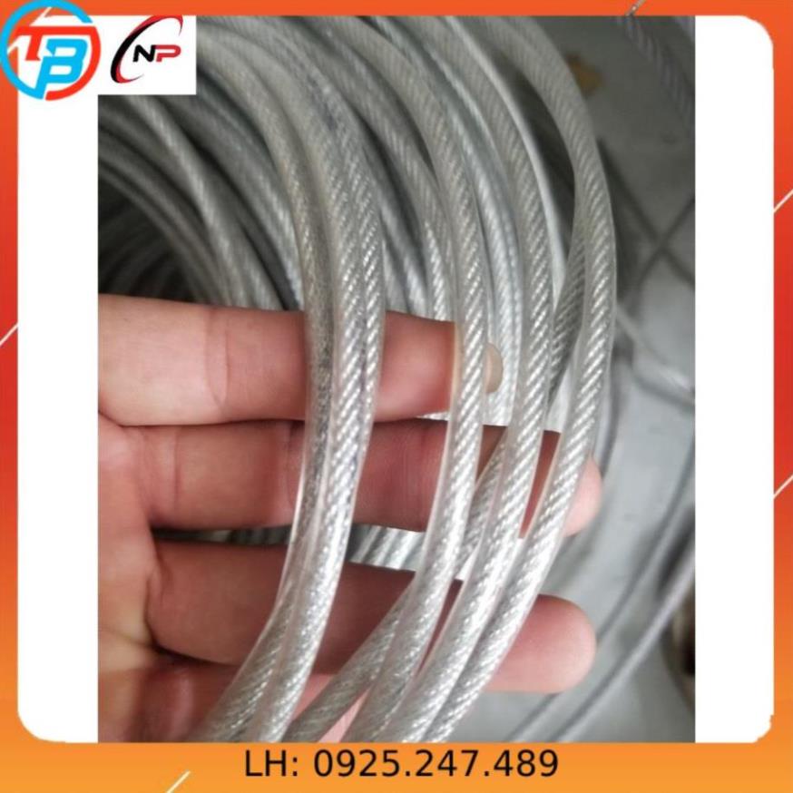 (HCM)Combo dây phơi quần áo mạ kẽm bọc nhựa chống rỉ sét(dây phi 4 phi 5 phi 6+2 taker sắt có móc 1 tăng đơ 2 khóa cáp).