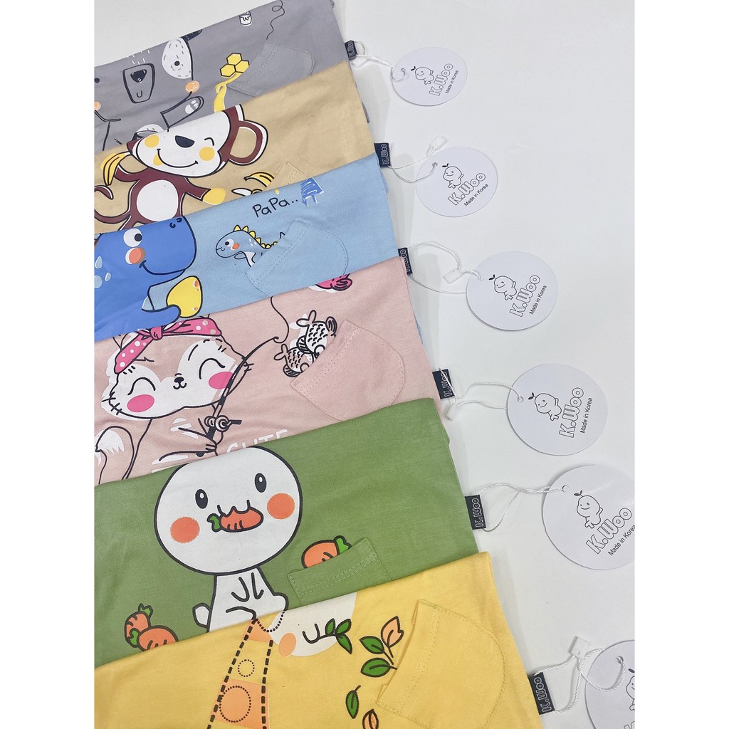 [6 MÀU] Bộ Ba Lỗ Chất Thun Lạnh Phiên Bản Động Vật Đáng Yêu Cho Bé 7-16Kg Namkidshop (QATE317)