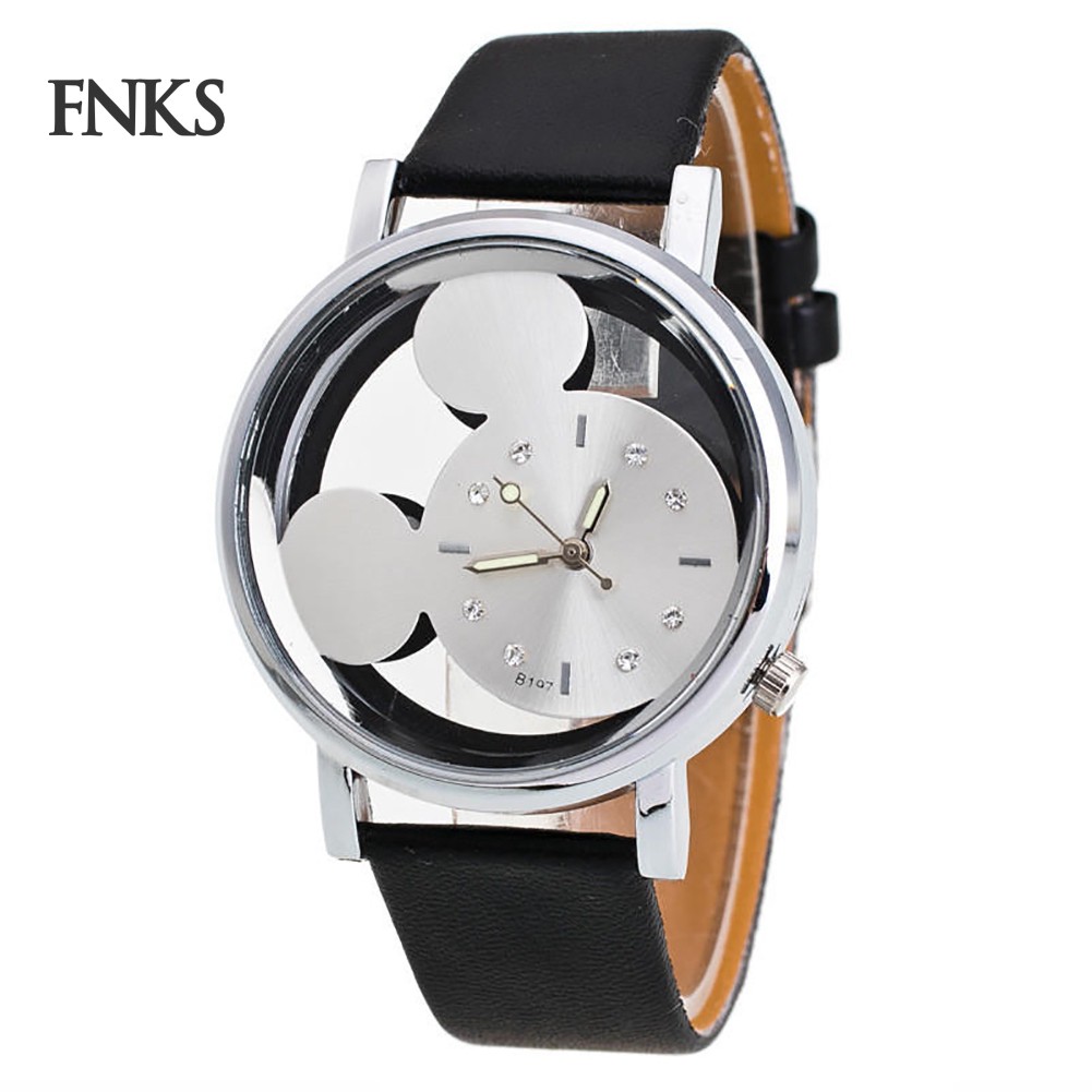 Đồng hồ kim họa tiết chuột Mickey dây đeo giả da dễ thương cho bé | BigBuy360 - bigbuy360.vn
