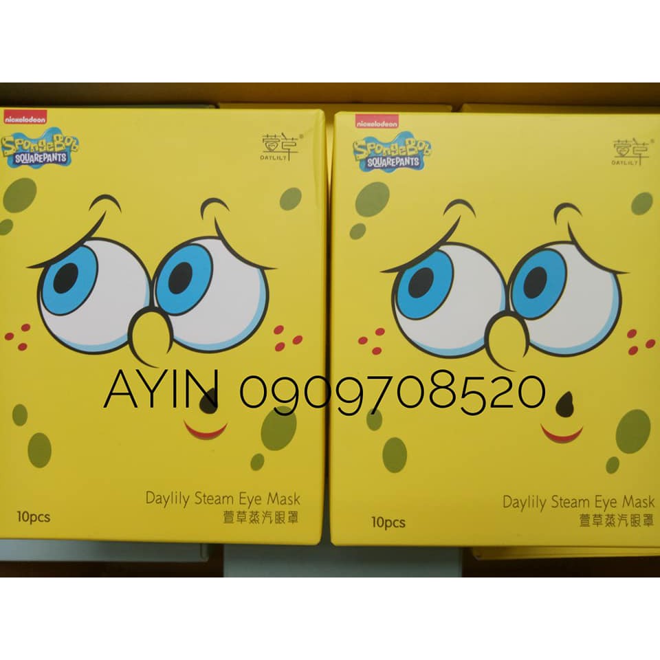 Mặt nạ mắt nóng Daylily Spongebob Squarepants thư giãn mắt - Hộp 10 miếng