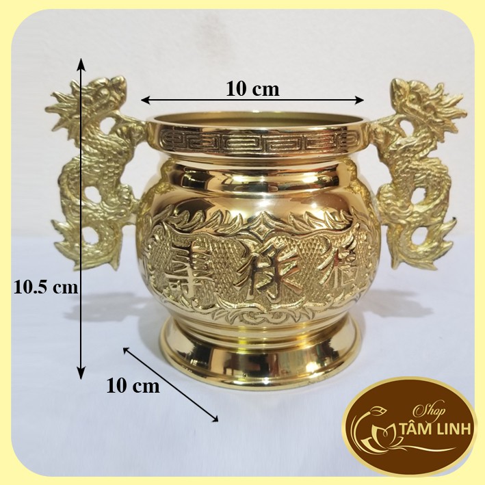 Lư Hương Bằng Đồng Cao 10.5 cm