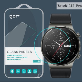 Bộ 3 miếng dán kính cường lực Gor cho đồng hồ Huawei Watch GT2 Pro trong suốt, vát cạnh 2.5D, tặng keo chống hở mép.