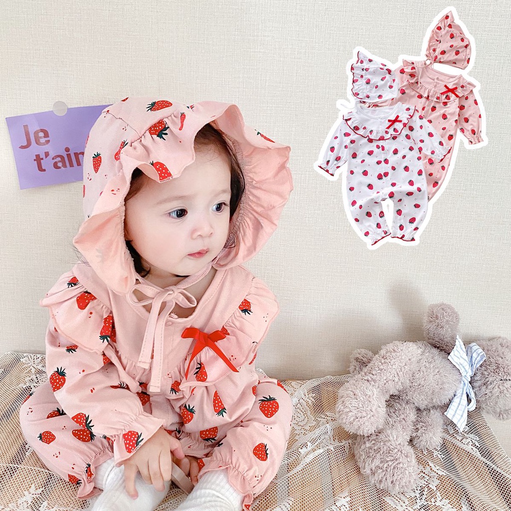 Bộ đồ liền thân Sanlutoz có mũ đội đầu tay dài thời trang dành cho bé gái