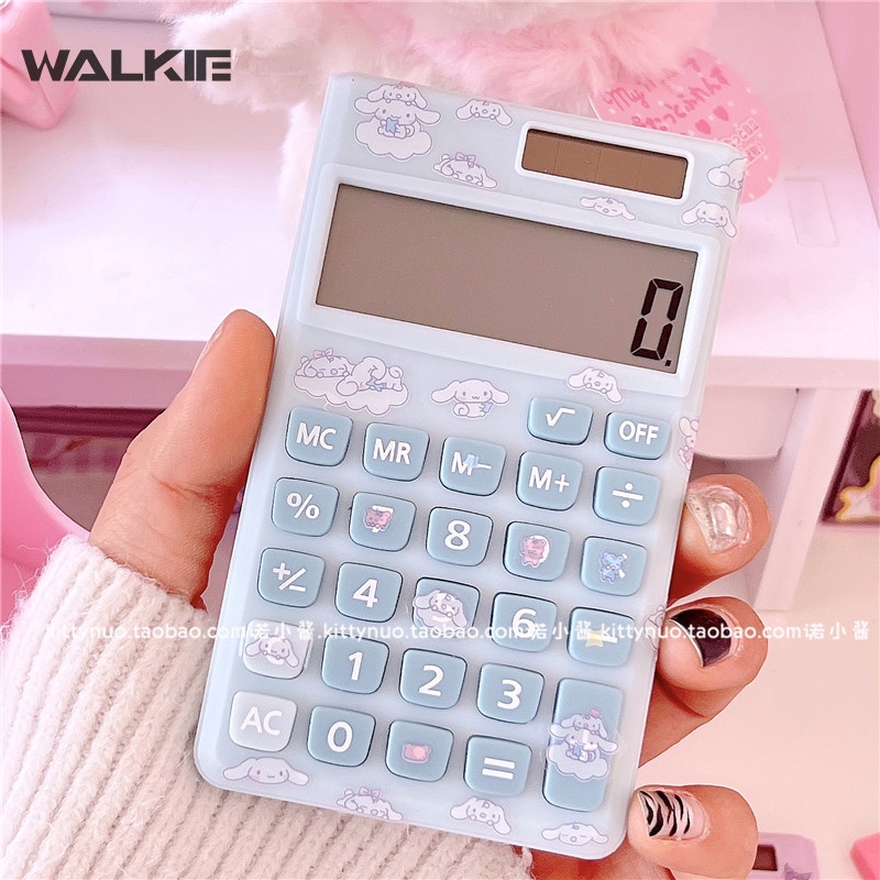 SANRIO Máy Tính Xách Tay Mini Năng Lượng Mặt Trời 6 Chữ Số Họa Tiết Hoạt Hình Kuromi Đáng Yêu