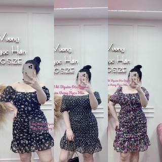 Đầm hoa nhún eo đuôi cá bigsize