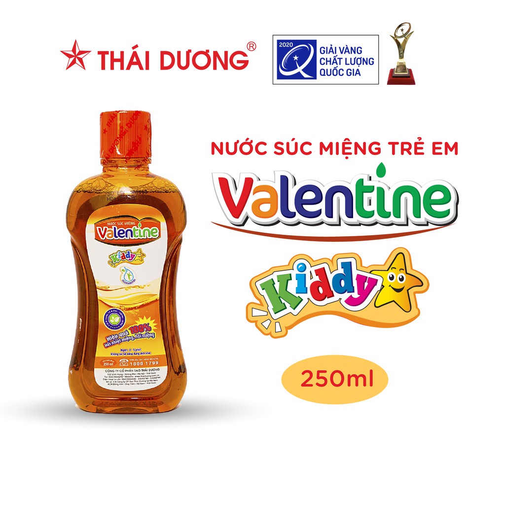 Nước súc miệng trẻ em Valentine kiddy Sao Thái Dương 250ml