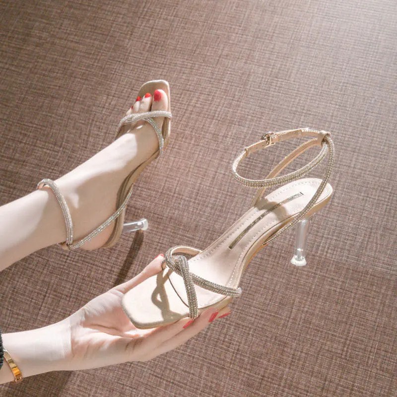 Sandal cao gót MURIOKI Kiki 7CM đính đá cho nữ