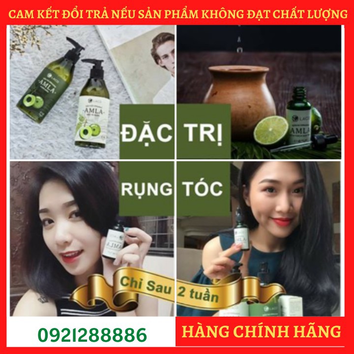 Combo dầu gội, xả và serum kích thích mọc tóc ORGANIC AMLA LACO, ngăn ngừa rụng tóc, giúp toc suôn mượt