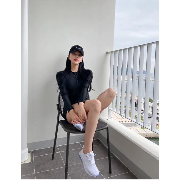 Bộ bơi nữ , bikini một mảnh liền dài tay đùi kéo khoá cổ