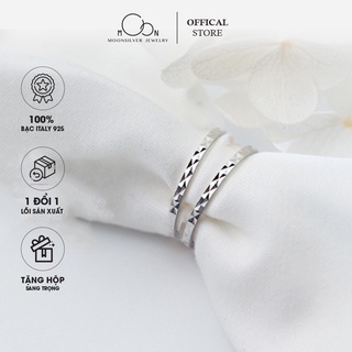 Nhẫn bạc nữ trơn lấp lánh nhiều size Moonsilver