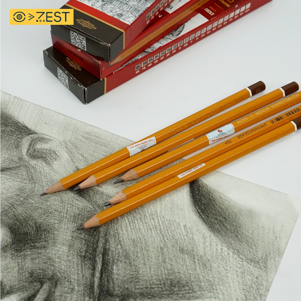Bút chì KOH-I-NOOR 1500 HB/ 2B/ 3B/ 4B/ 5B/ 6B - CHÍNH HÃNG