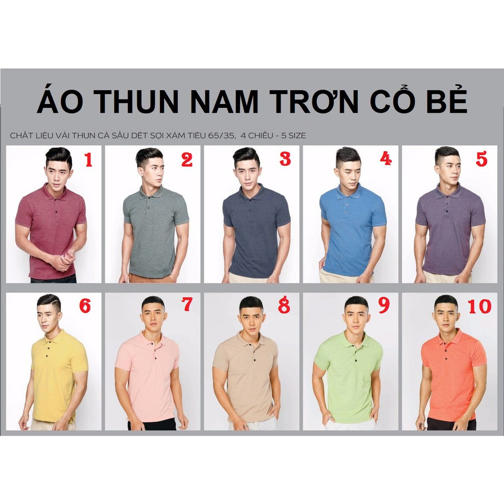 ÁO THUN NAM TRƠN CỔ BẺ NHIỀU MÀU | BigBuy360 - bigbuy360.vn