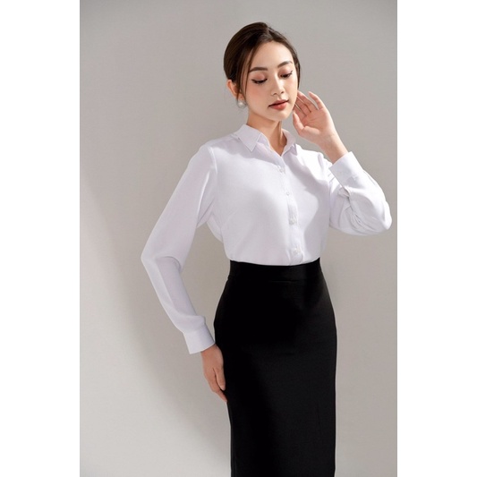 Sơ mi nữ  công sở chất lụa hàn dài tay