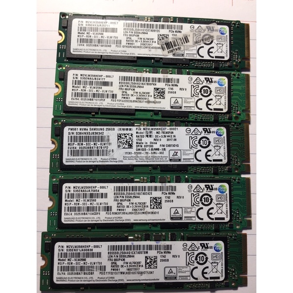 Ổ cứng SSD Samsung /Intel m.2 2280 NVMe PCIe 256gb. Hàng tháo máy xách tay us