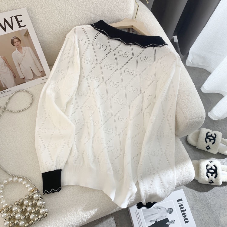Áo Sweater Dệt Kim Cổ Búp Bê Đính Nơ Thời Trang Mùa Thu Cho Nữ