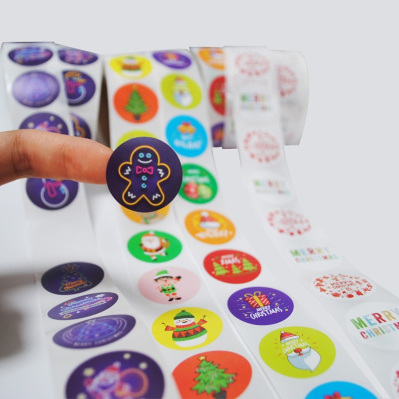 Set 500 Thẻ Giấy In Họa Tiết Giáng Sinh Trang Trí Túi Xách