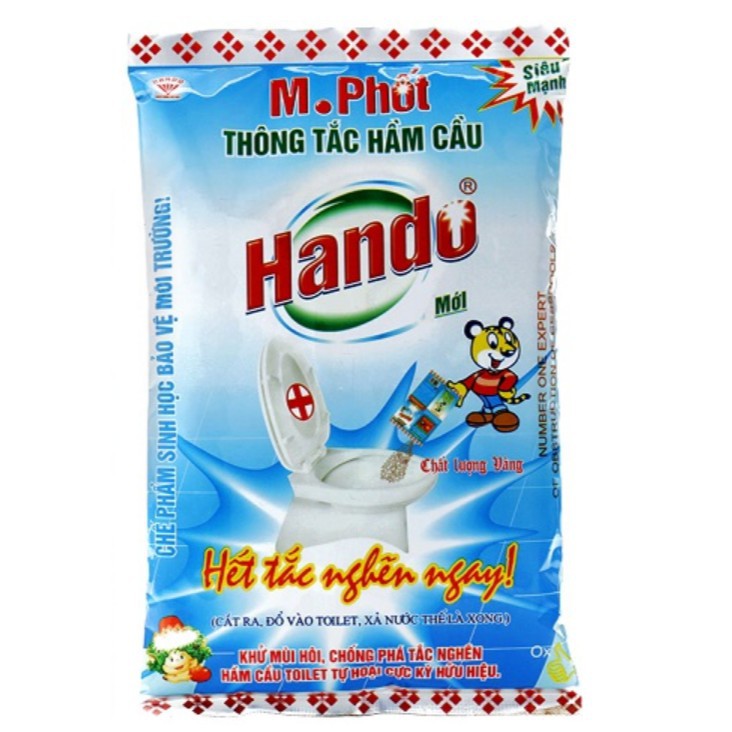 Gói thông tắc bồn cầu M Phốt 300gram Hando  Phân phối bởi Gia Phú