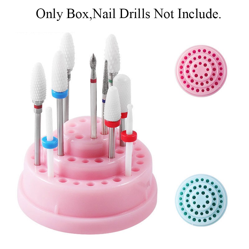 Hộp Đựng Đầu Mài Móng Tay 48 Lỗ Trong Suốt Chống Bụi Chống Ẩm