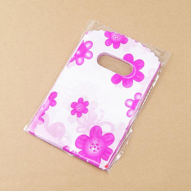 HL Bộ 100 Túi Nhựa Đựng Quà Xinh Xắn 14x9cm
