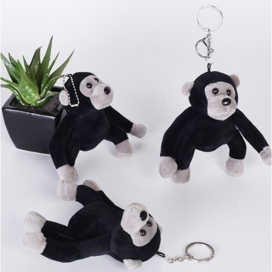 Móc khóa thú bông Khỉ con dễ thương cao cấp móc treo balo cặp sách cute