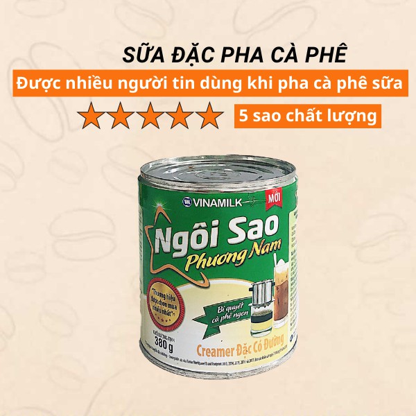 Sữa đặc Ngôi Sao Phương Nam xanh lá, sữa pha cà phê ngon lon nhỏ giá sỉ