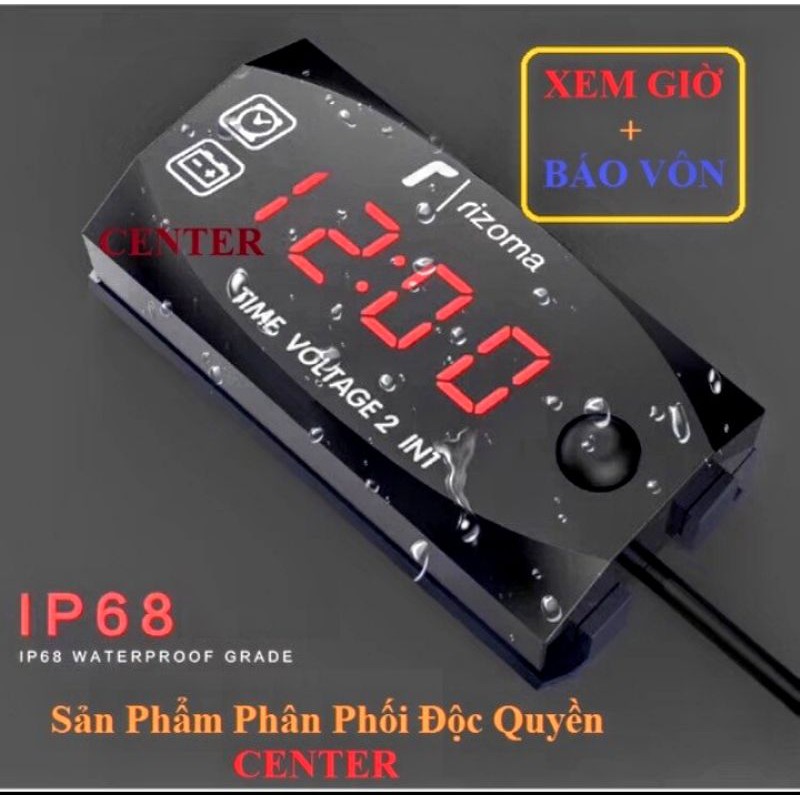 ĐỒNG HỒ BÁO VON ẮC QUY BÁO GIỜ GẮN TRÊN XE MÁY CỰC CHẤT ĐỒ CHƠI XE MÁY
