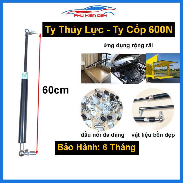[600N-60cm] Ty thủy lực, tay nâng thanh chống cửa ty công nghiệp chịu lực 600N-60kg dài 60cm (giá/1chiếc)