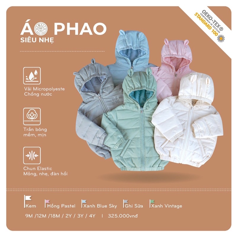 Hrnee ! Áo phao trần bông siêu nhẹ cho các bé yêu!