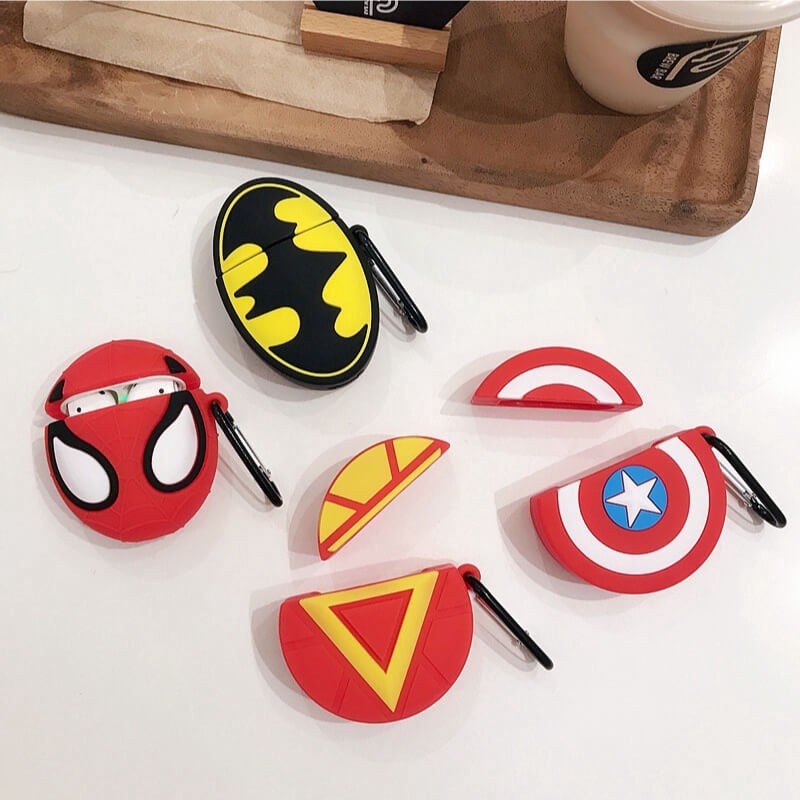 Case Airpods Batman, vỏ ốp đựng bảo vệ tai nghe bluetooth Airpod 1 2 Pro chất liệu silicon