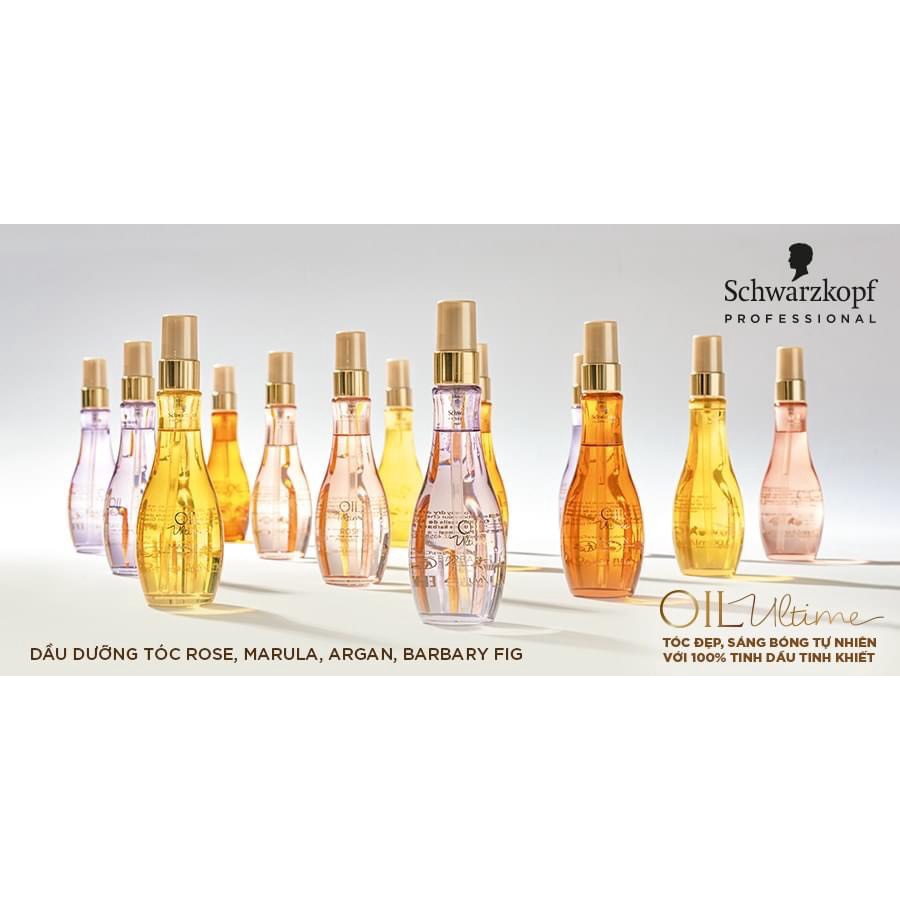 Tinh Dầu Dưỡng tócOil Ultime ROSE Finishing Oil – Dầu dưỡng tóc Schwarzkopf với chiết xuất tinh dầu Hoa Hồng 100ml