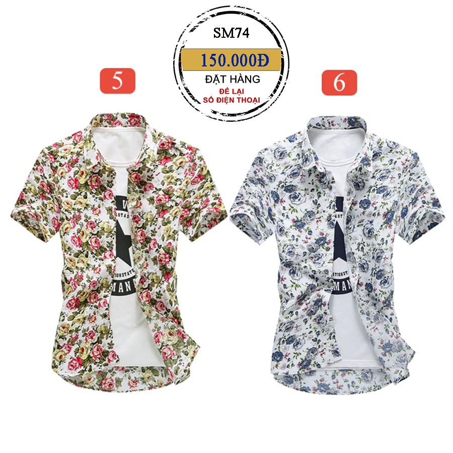 Sơ mi nam hoa ngắn tay - SM74