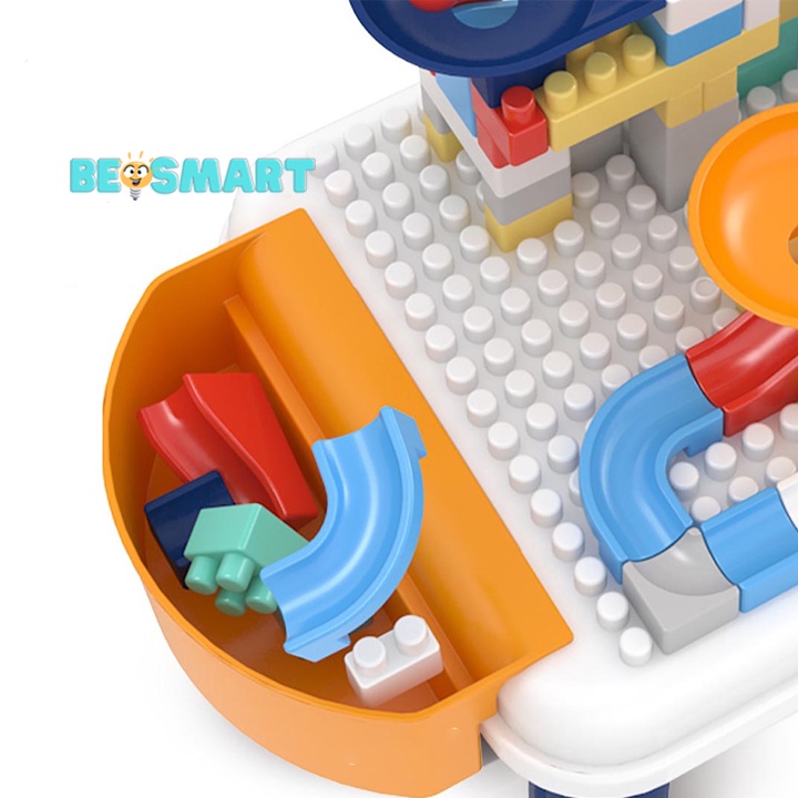 [HOT 2023 SALE SỐC] Bộ bàn lắp ráp 142 chi tiết cho bé, đồ chơi lắp ráp cầu trượt thả bóng đồ chơi trí tuệ cho